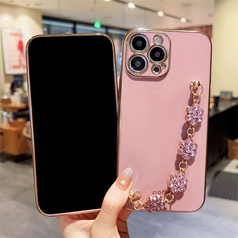 Rhinestone bracelet for Apple phone case
