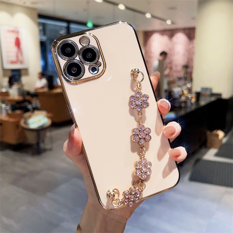 Rhinestone bracelet for Apple phone case
